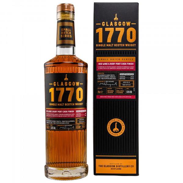 1770 Glasgow 2018/2022 Red Wine & Ruby Port Cask Finish Single Malt Scotch Whisky