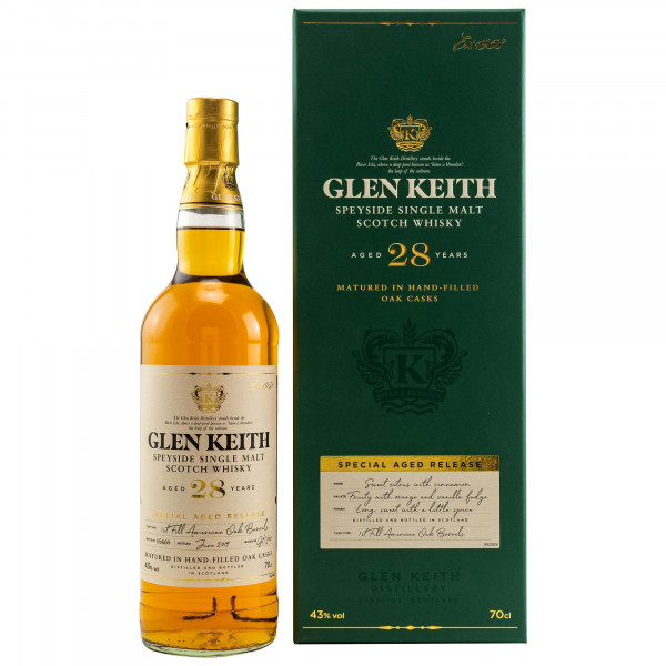 Glen Keith 28 Jahre Single Malt Scotch Whisky 43% vol 0,7L