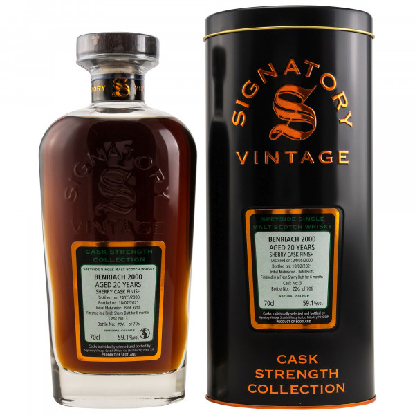 Benriach 2000/2021 Signatory Single Malt Scotch Whisky 59,1% 0,7 L