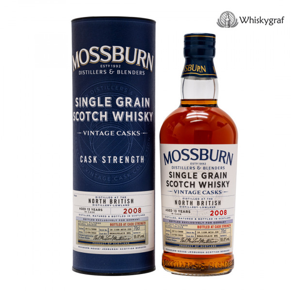 Mossburn North British Distillery 13 Jahre Vintage Cask 2008 Single Grain Scotch Whisky 55,8%