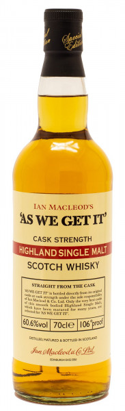 As We Get It Cask Strength Highland Single Malt Scotch Whisky 60,6% vol 0,7 L
