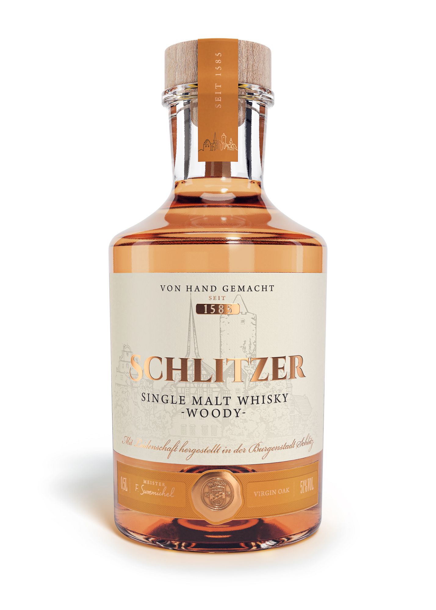 | International | 0,5 Whisky Malt Destillerie Deutschland L Woody Deutschland | Whiskygraf Single 51% Schlitzer | Schlitzer