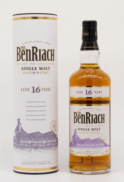BenRiach 16 Jahre Speyside Single Malt Scotch Whisky 43% vol 0,7 L