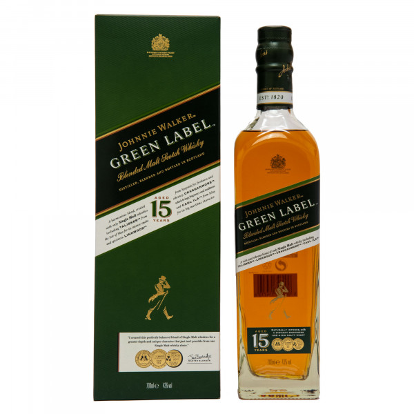 Johnnie Walker 15 Jahre Green Label Blended Scotch Whisky 43% vol. 0,7l