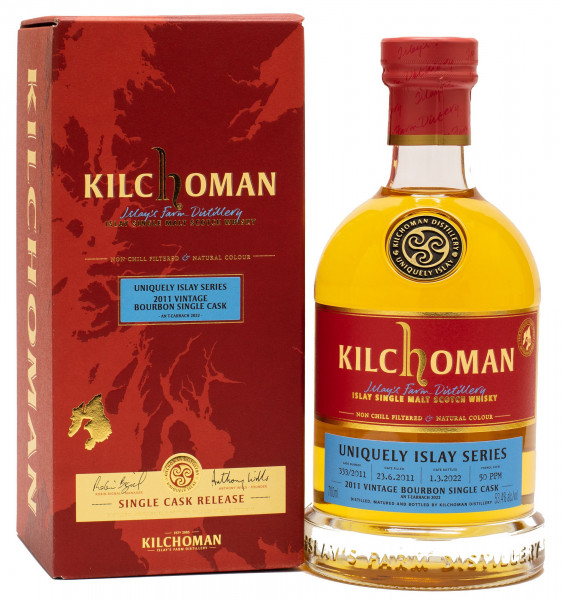 Kilchoman Uniquely Islay Series Vintage 2011 Bourbon Cask #7/10 Single Malt Whisky 53,4% vol 0,7L