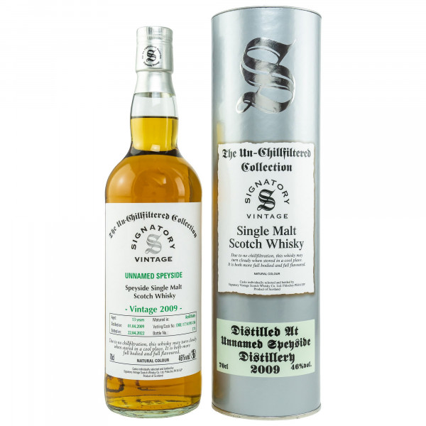 Unnamed Speyside 2009/2022 Single Malt Scotch Whisky Signatory Vintage 46%vol 0,7L