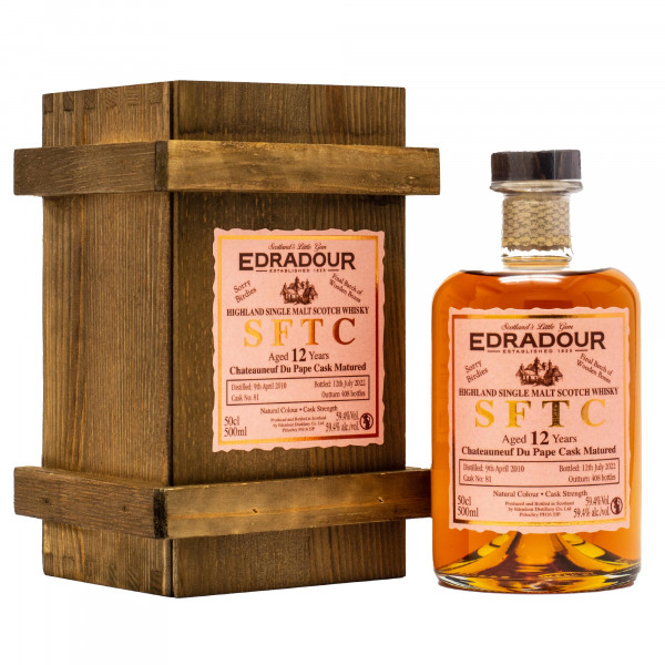 Edradour SFTC 12 Jahre Chateauneuf Du Pape Cask Single Malt Scotch Whisky 59,4% 0,5L