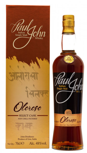 Paul John Oloroso Select Cask Indian Single Malt Whisky 48% vol 0,7 L