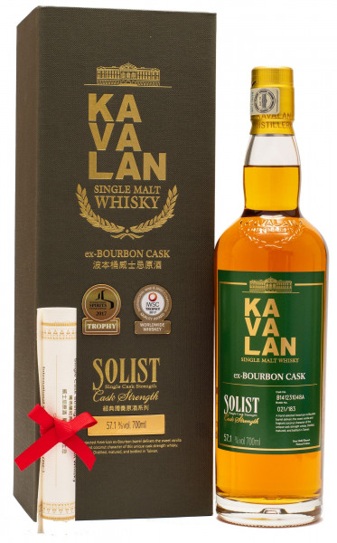 Kavalan Solist Ex-Bourbon Cask StrengthTaiwan Whisky 57,1% vol 0,7 L