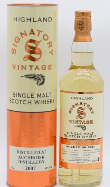 Auchroisk 11 Jahre Signatory Vintage Single Malt Whisky 43% vol 0,7 L