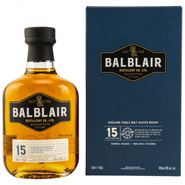 Balblair 15 Jahre Single Malt Scotch Whisky 46% vol 0,7 L