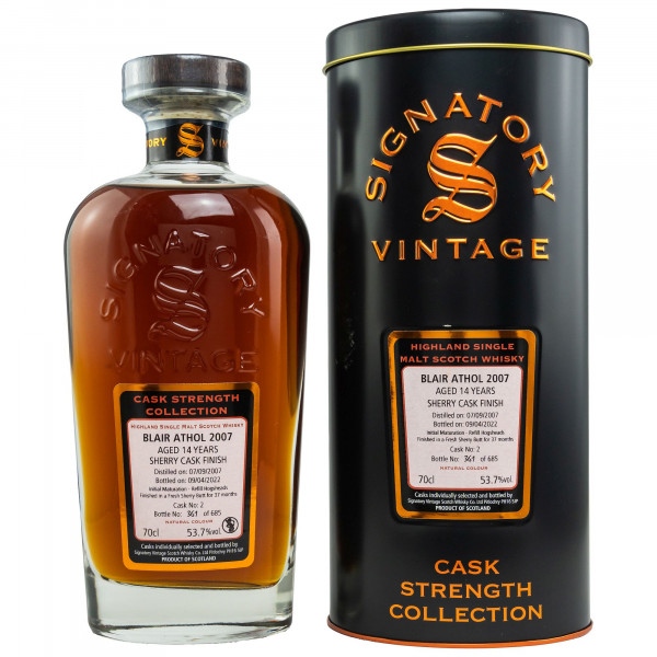 Blair Athol 2007/2022 Signatory Vintage Single Malt Scotch Whisky 53,7% vol 0,7L