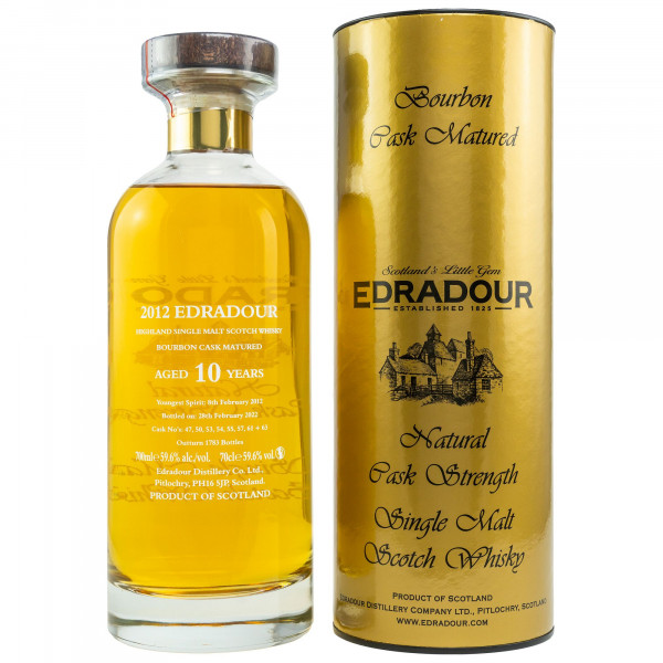 Edradour 2012/2022 Cask Strength Ibisco Bourbon Single Malt Scotch Whisky 59,6% 0,7L