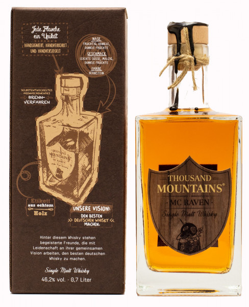 Thousand Mountains Mc Raven Single Malt Whisky 46,2% vol 0,7L