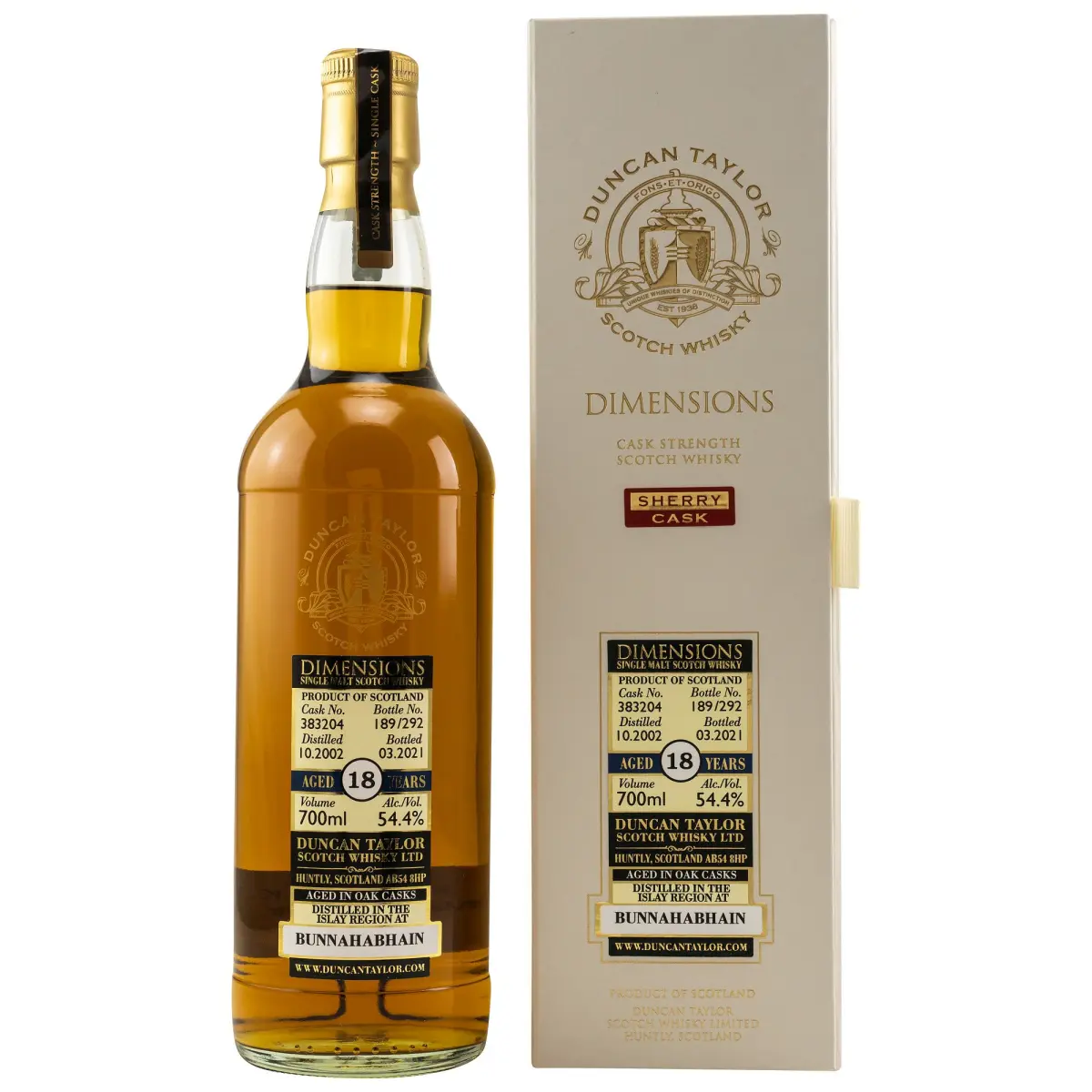 Bunnahabhain 2002/2021 Dimensions Duncan Taylor Scotch...