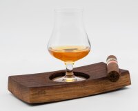 Whisky-Glas-Halter Flight Tray mit Zigarrenablage aus...
