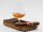 Whisky-Glas-Halter Flight Tray mit Zigarrenablage aus Whisky-Fassdauben