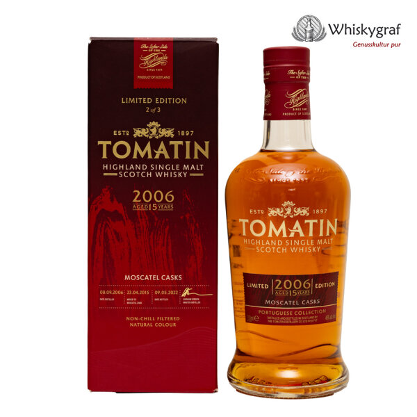 Tomatin 15 Jahre Moscatel Cask Single Malt Scotch Whisky 46% vol 0,7L