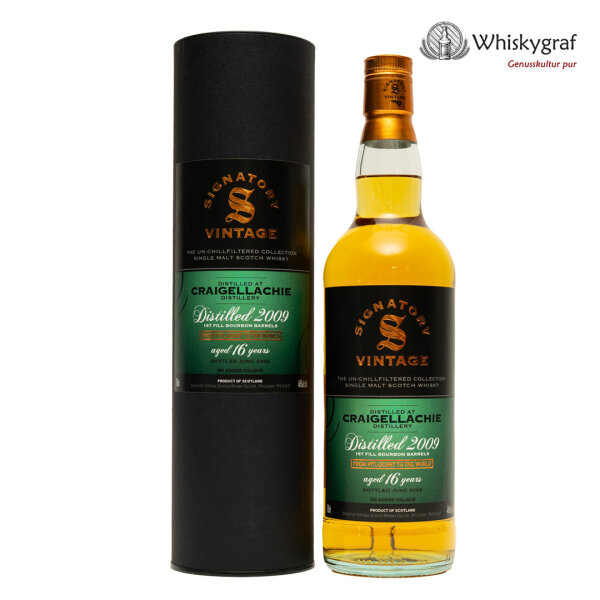Craigellachie 2009/2026 - 16 Jahre 1st Fill Bourbon Barrels Signatory Vintage Single Malt Scotch Whisky